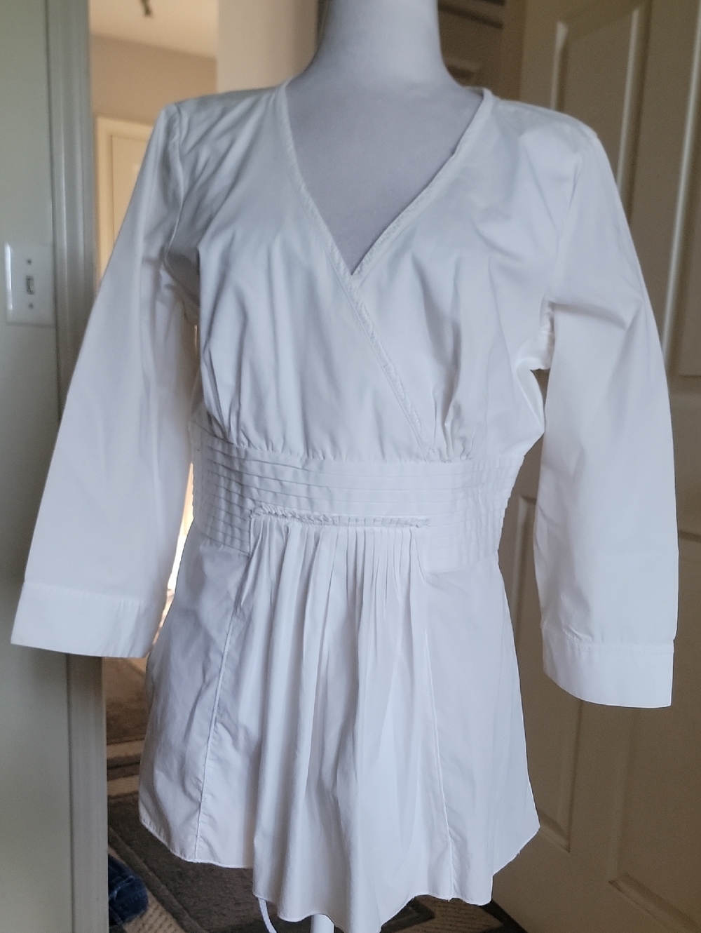 Chadwicks White V-Neck Wrap Tunic Top